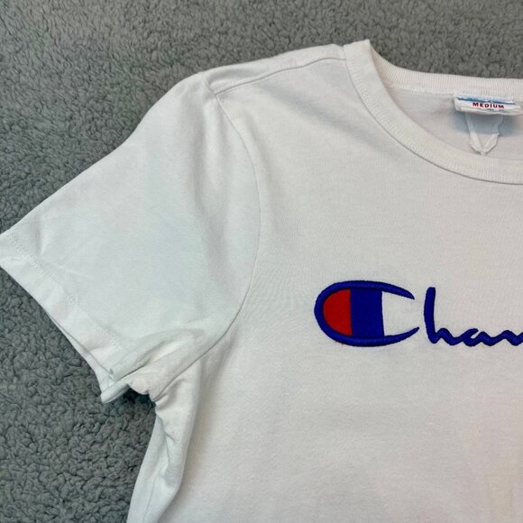 Champion Classic Heritage Cotton T-Shirt Women’s Medium Script Embroidered Shirt - Picture 4 of 9